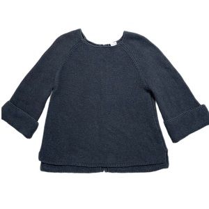 Poetry Reverse Knit Buttons on the Back Grey Sweater 10